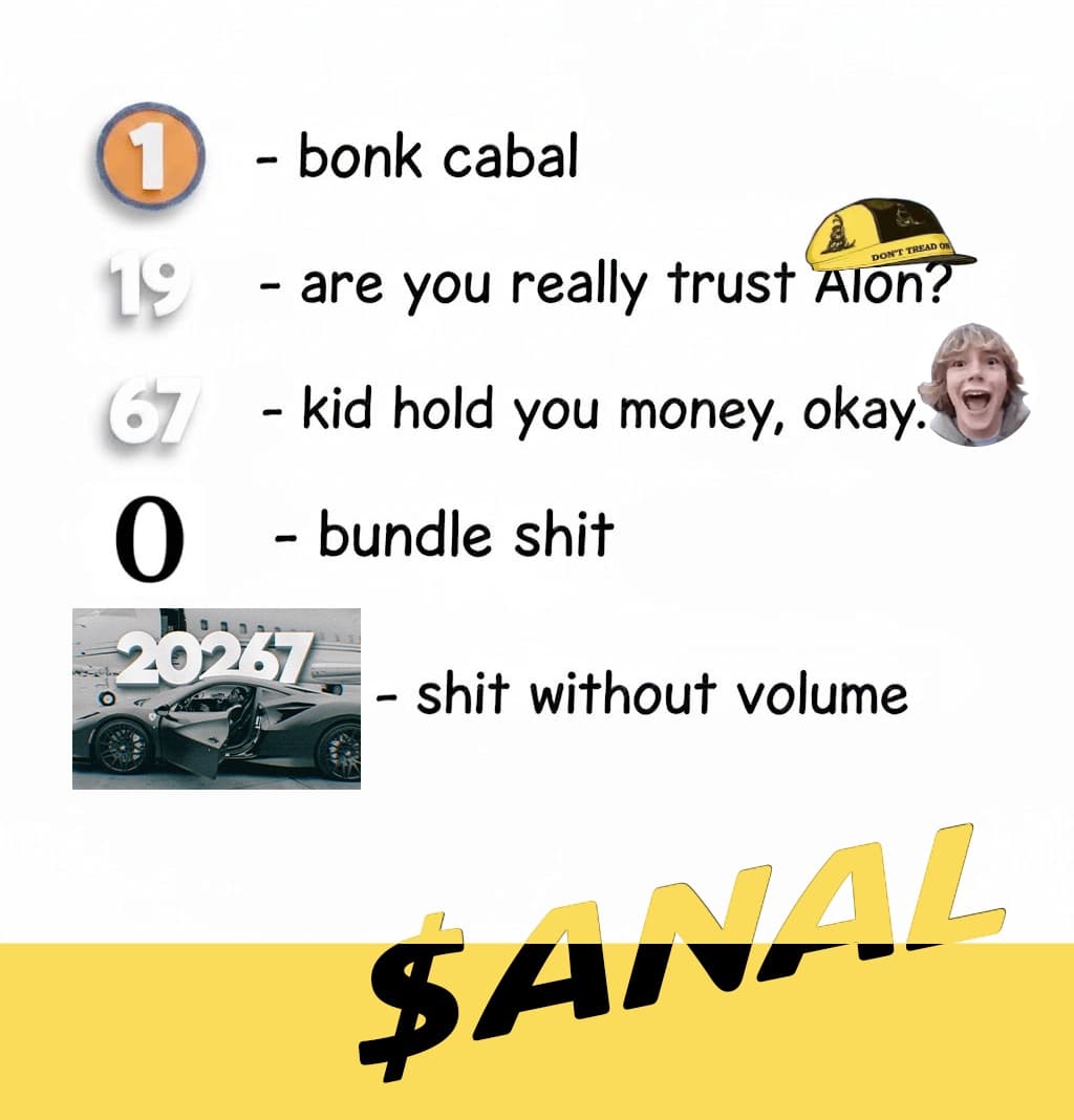 A stylized graphic for $ANAL with the text 'All Numbers Always Lie'